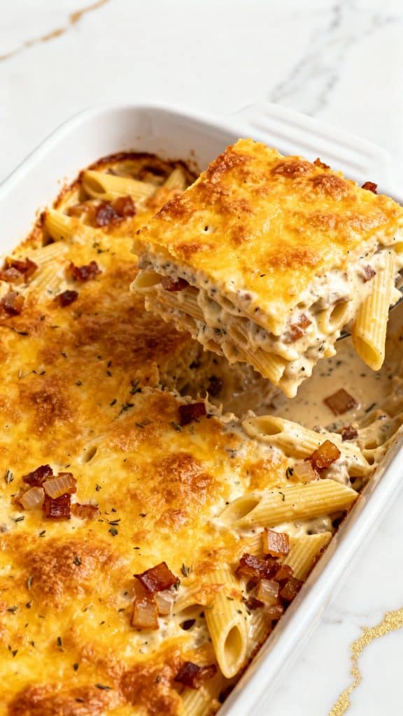 Cottage Cheese Four Cheese Pasta Bake