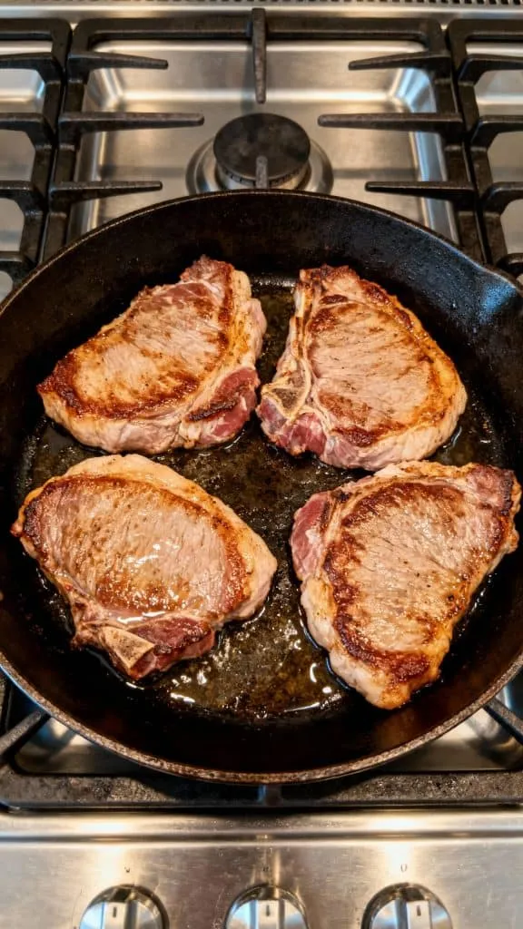 sear the pork chops