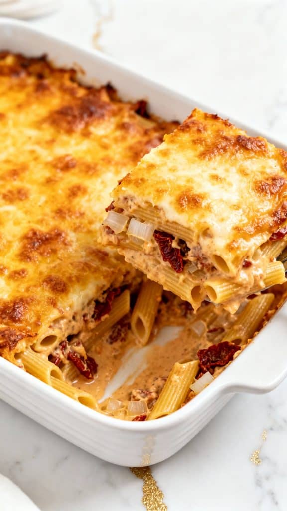 Cottage Cheese and Sun-Dried Tomato Pasta Bake