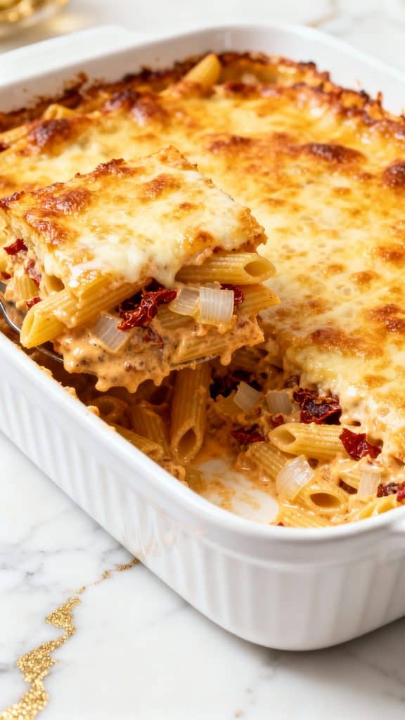 Cottage Cheese and Sun-Dried Tomato Pasta Bake