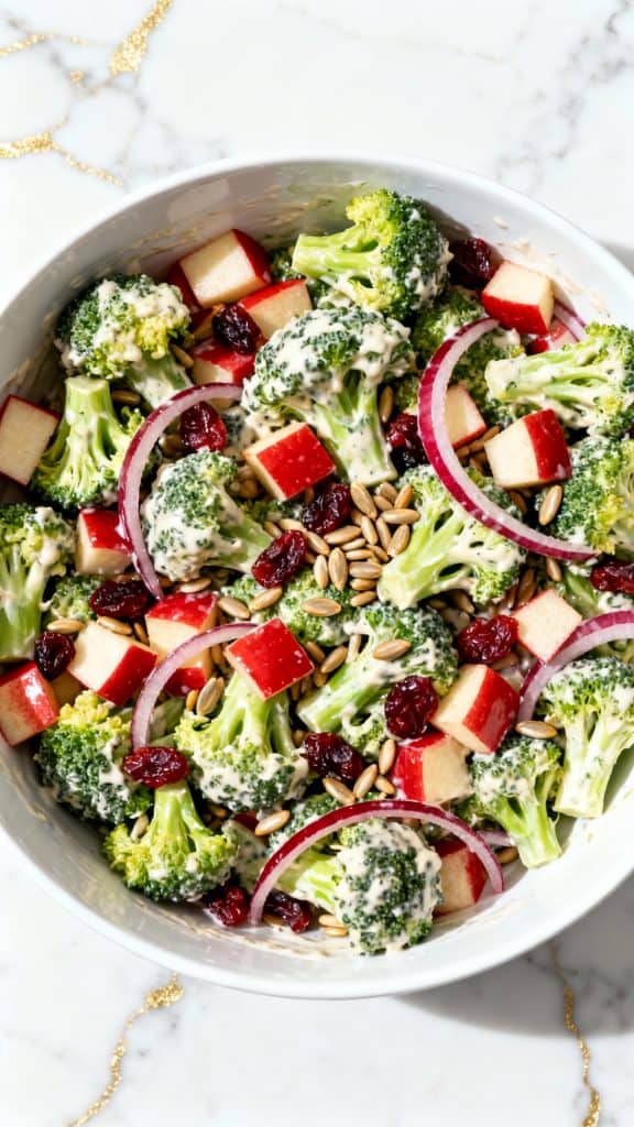 Broccoli Salad with Apples and Cranberries