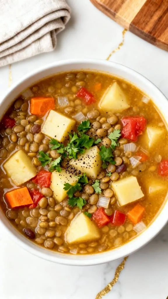 Crockpot Vegetarian Lentil Potato Soup