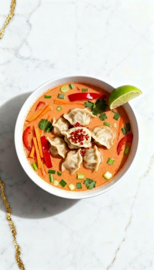 Thai Coconut Potsticker Soup