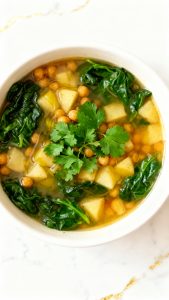 Chickpea Potato Spinach Soup