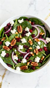 Christmas Cranberry Spinach Salad