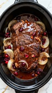 Crockpot Christmas Cranberry Pot Roast