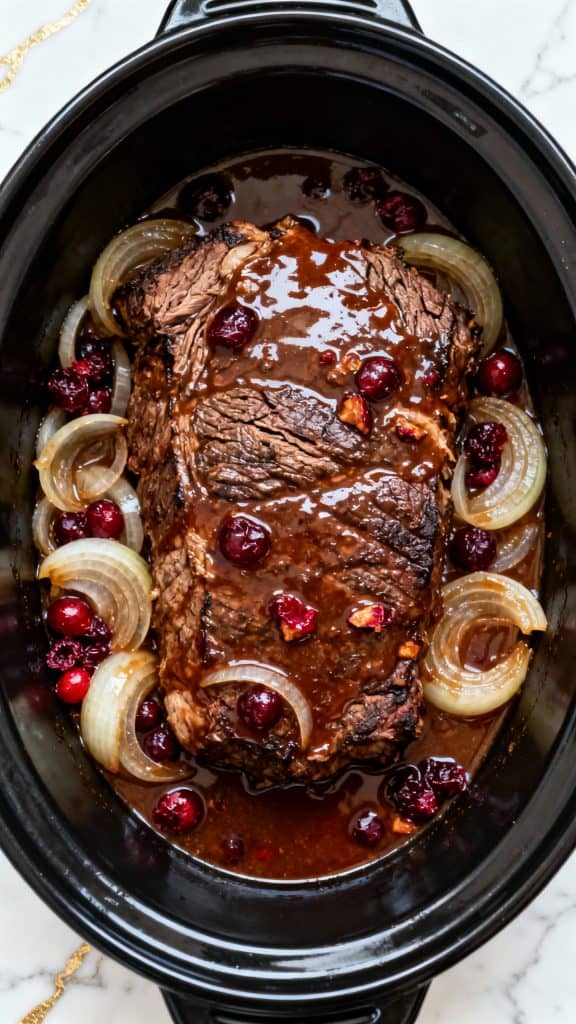 Crockpot Christmas Cranberry Pot Roast