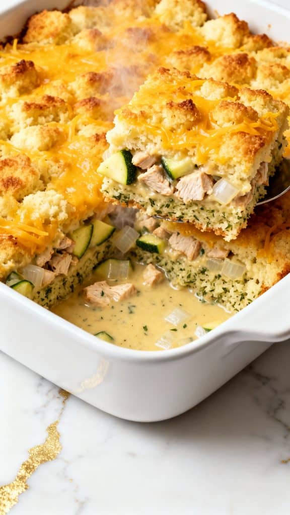 Zucchini Chicken Stuffing Casserole