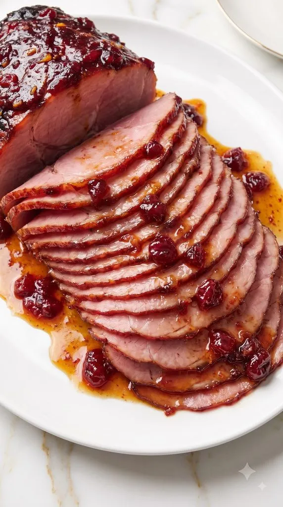 Cranberry Orange Glazed Ham