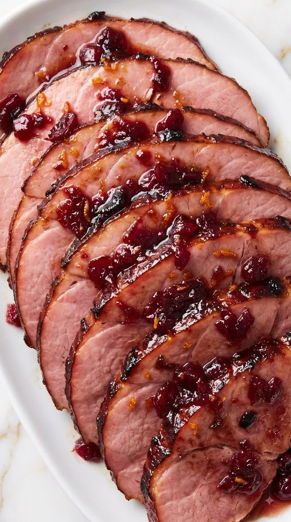 Cranberry Orange Glazed Ham