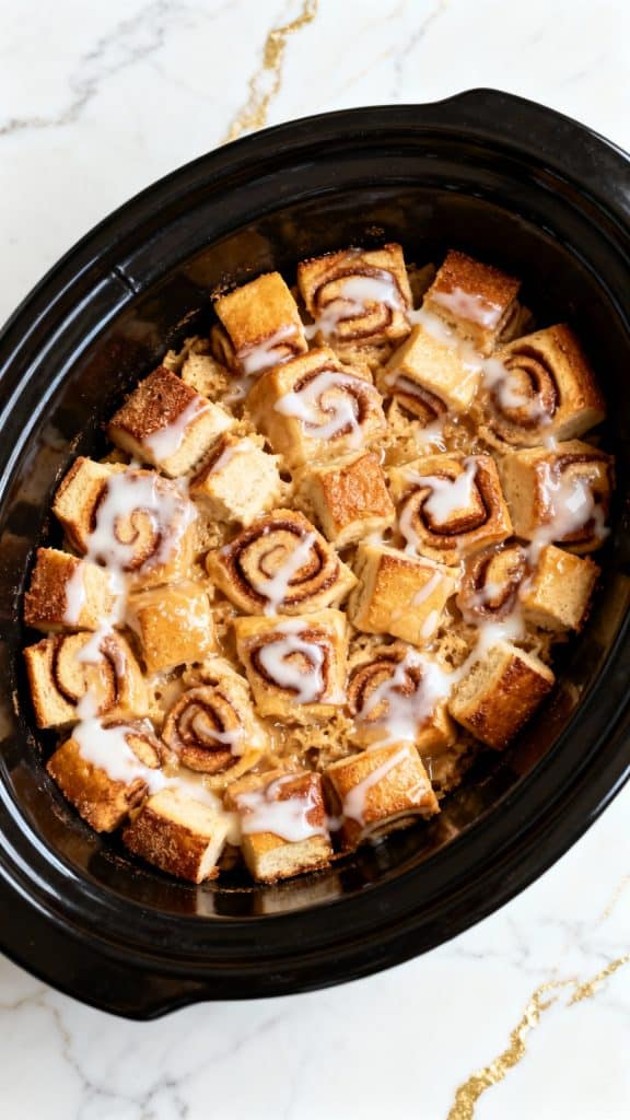 Crockpot Cinnamon Roll Casserole