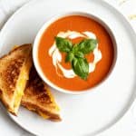 Roasted Creamy Tomato Soup and Grilled Cheese