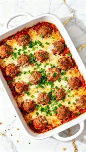 Keto + Low Carb Meatballs Bake