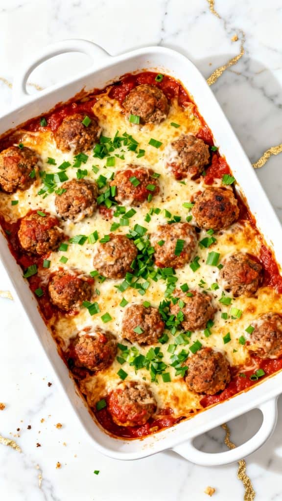 Keto + Low Carb Meatballs Bake