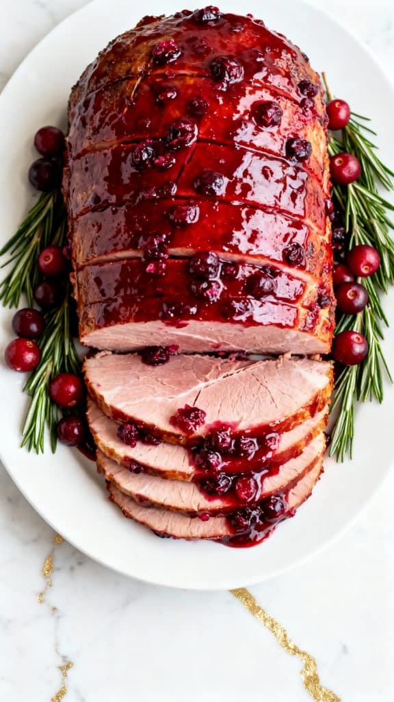 Cranberry Dijon Glazed Ham