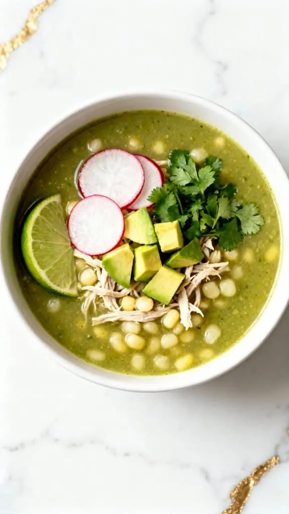 Slow Cooker Mexican Chicken Pozole Verde