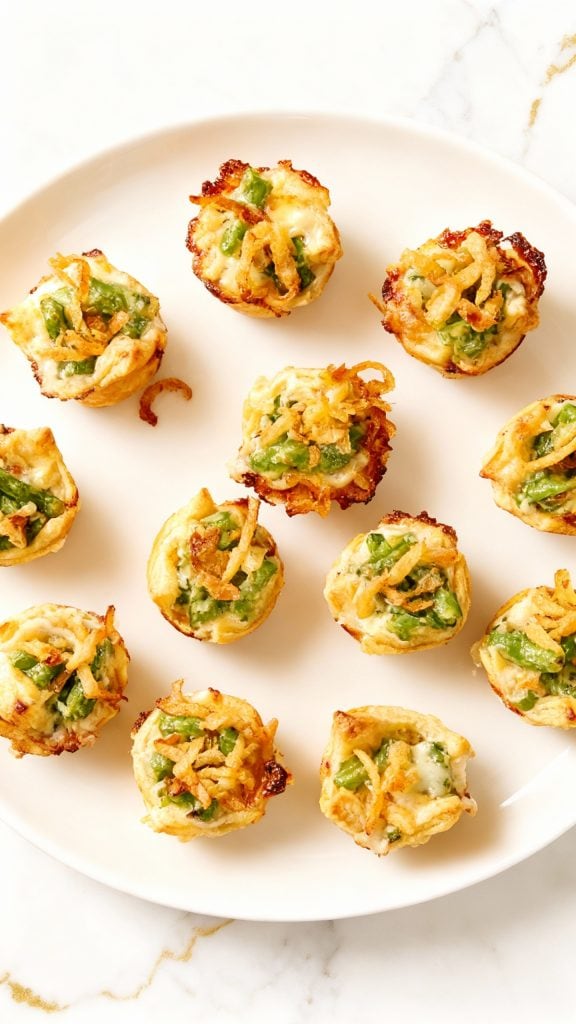 Mini Green Bean Casserole Bites