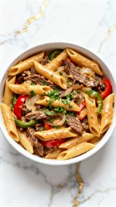 Philly Cheesesteak Pasta