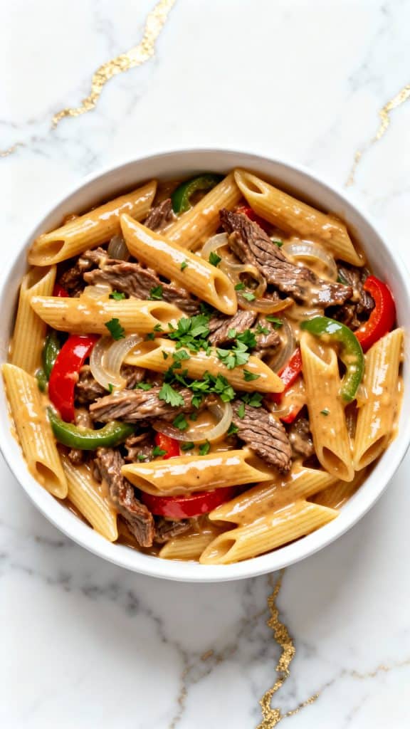 Philly Cheesesteak Pasta