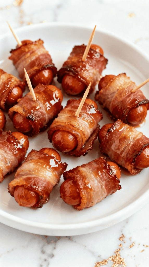 Crockpot Bacon-Wrapped Little Smokies 1