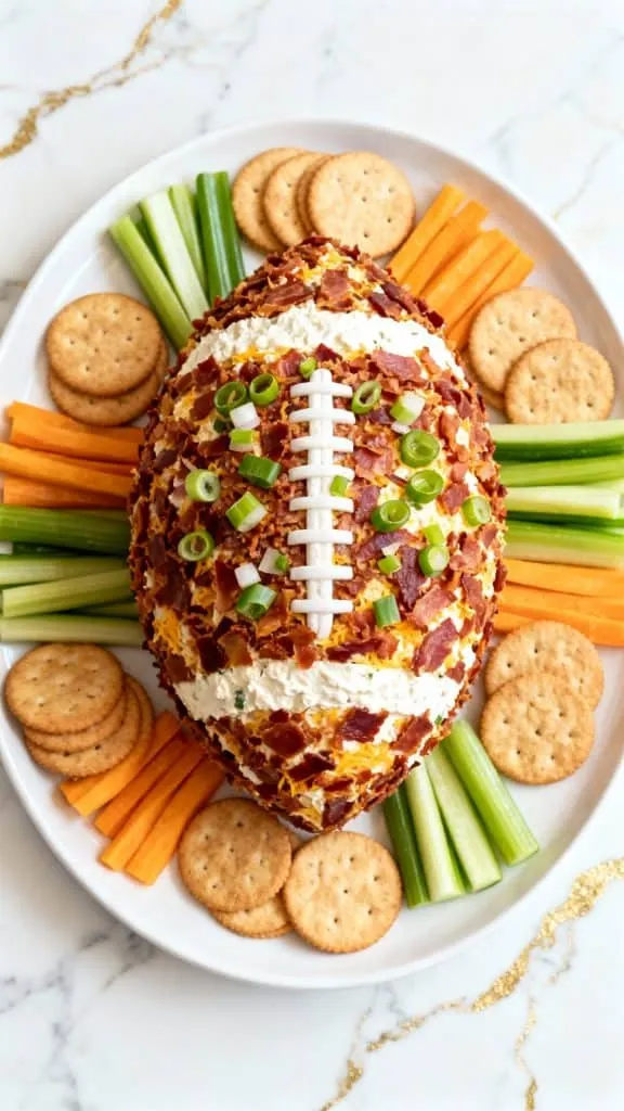 Jalape&ntilde;o Popper Football Cheese Ball