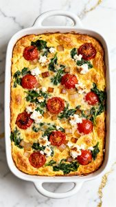 Spinach, Tomato & Feta Breakfast Casserole