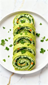 Green Spinach Dip Pinwheels