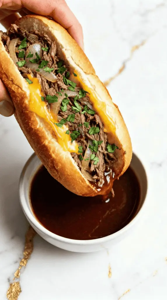 Crockpot French Dip Sandwiches