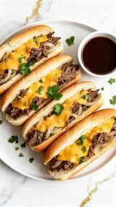 Crockpot French Dip Sandwiches