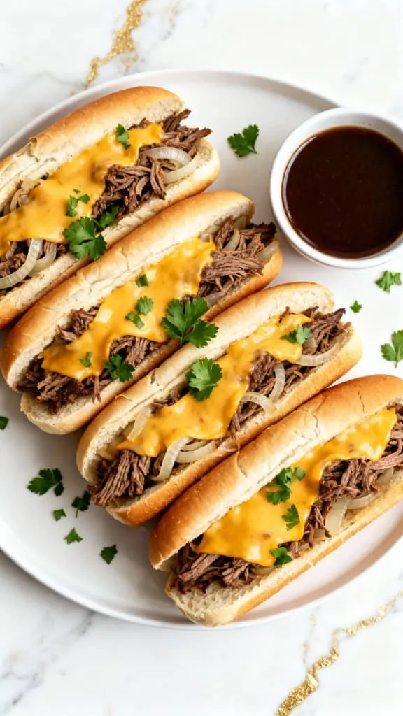Crockpot French Dip Sandwiches