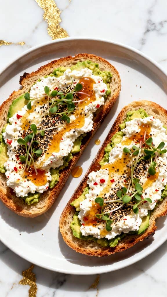 Spicy Cottage Cheese Avocado Toast