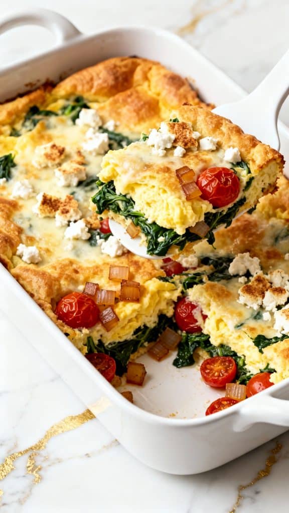 Spinach, Tomato & Feta Breakfast Casserole
