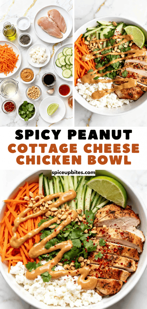 Spicy Peanut Chicken Cottage Cheese Bowl 5