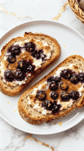 Air Fryer Blueberry Cottage Cheese Toast