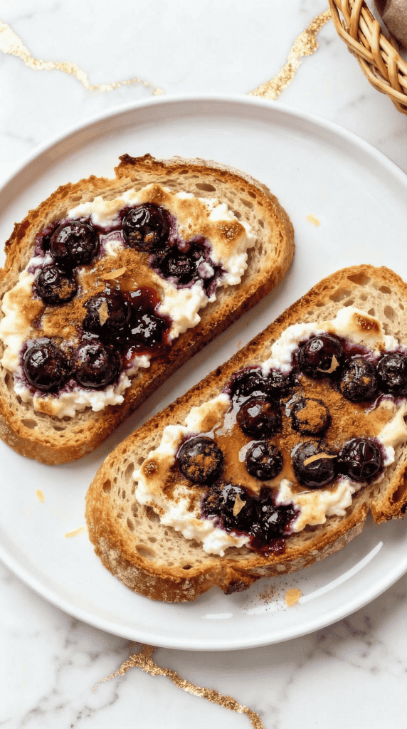 Air Fryer Blueberry Cottage Cheese Toast
