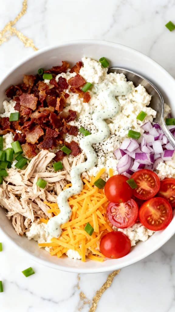 Chicken Bacon Ranch Cottage Cheese Bowl
