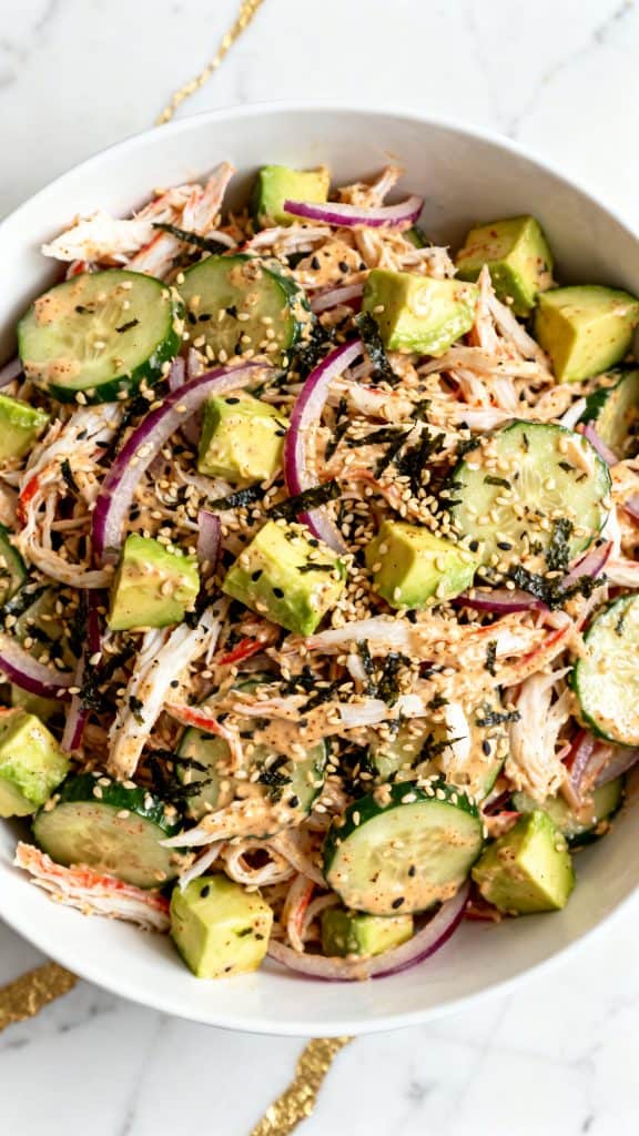 California Roll Cucumber Salad