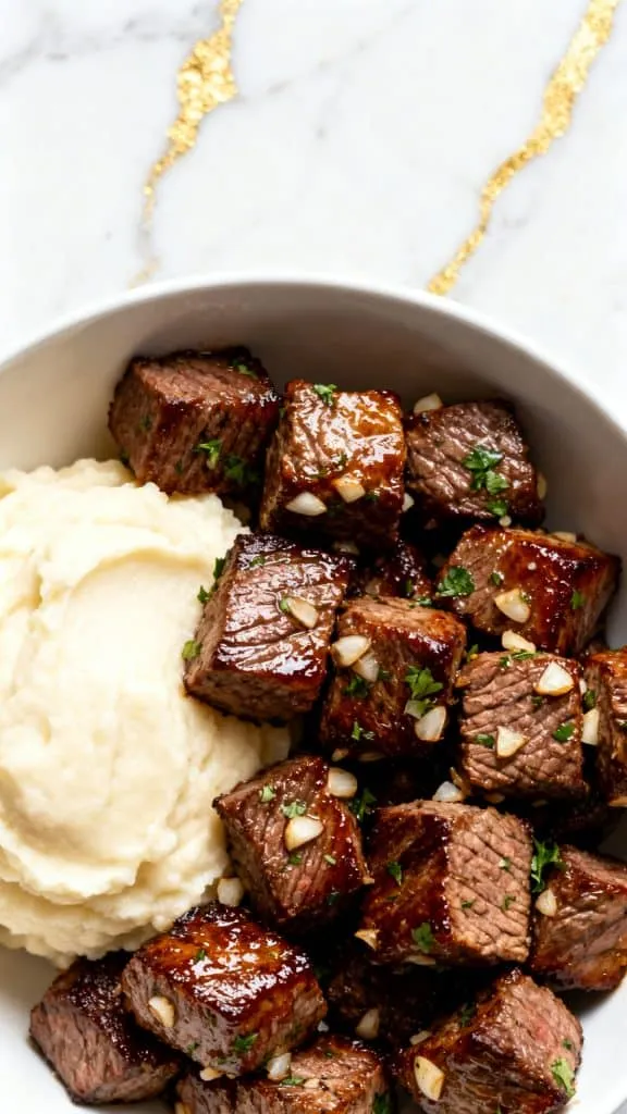 Air Fryer Garlic Butter Steak Bites