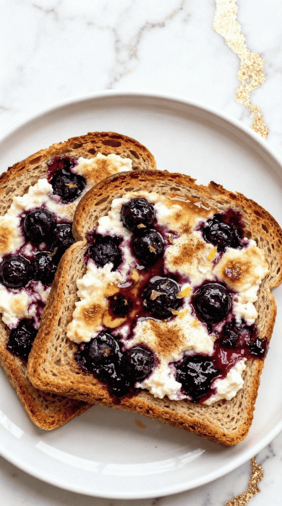 Air Fryer Blueberry Cottage Cheese Toast