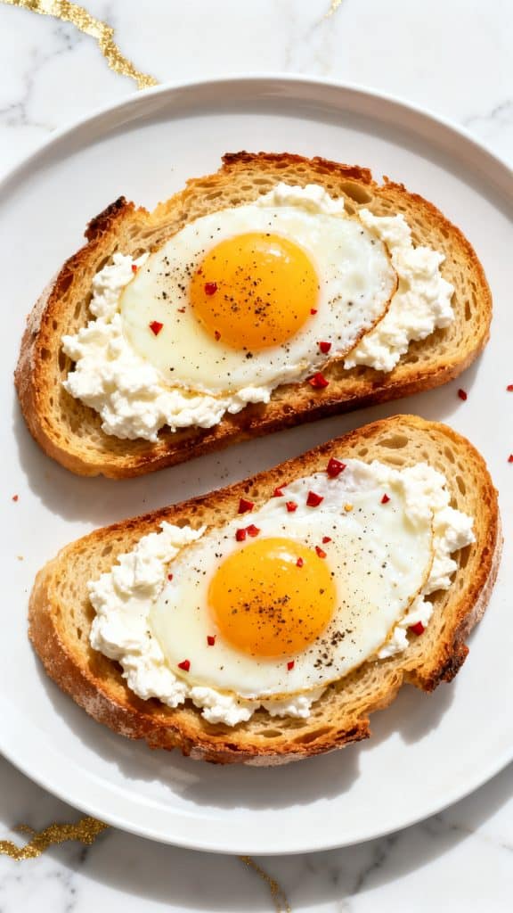 Cottage Cheese Toast with Egg