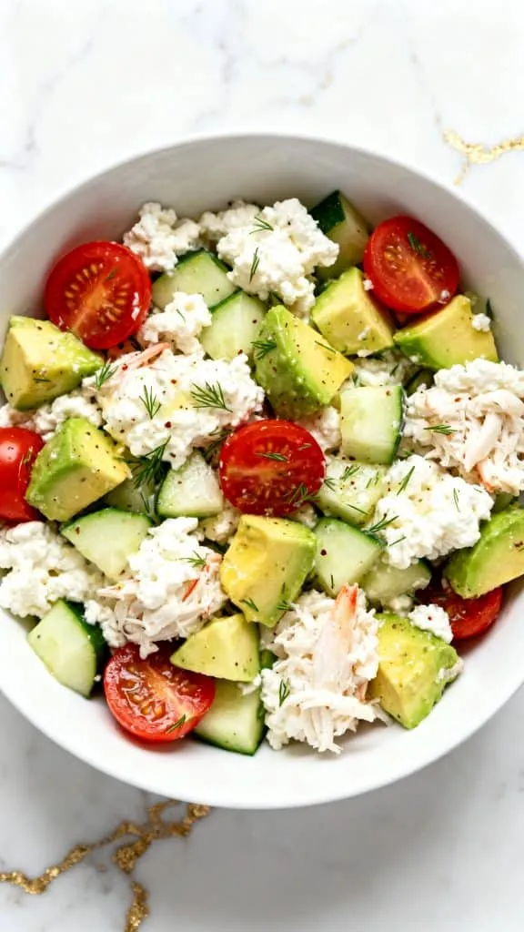 Crab Meat Cottage Cheese Bowl