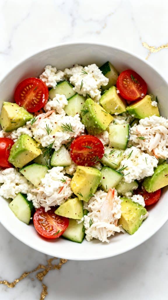 Crab Meat Cottage Cheese Bowl