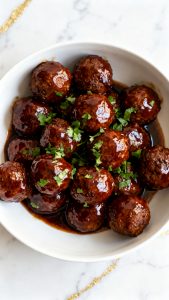 Slow Cooker Guinness Glazed Meatballs