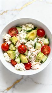 Crab Meat Cottage Cheese Bowl