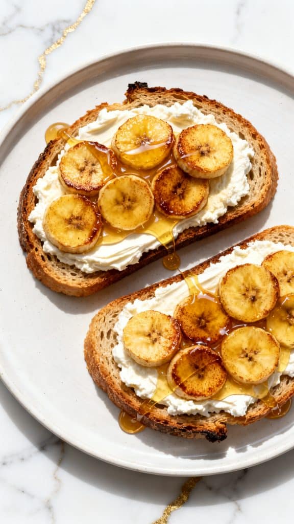Air Fryer Banana Cottage Cheese Toast