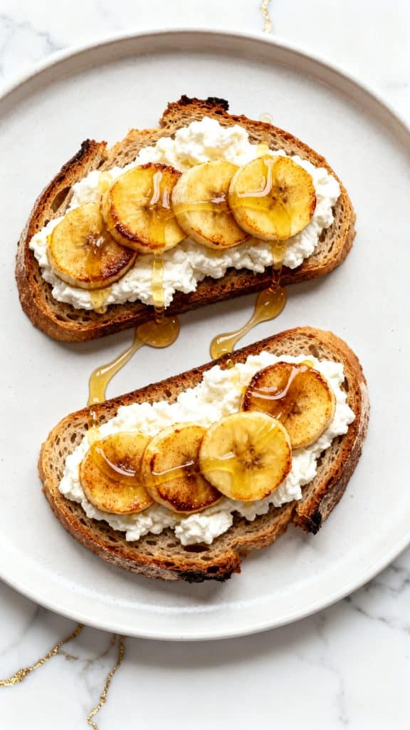 Air Fryer Banana Cottage Cheese Toast