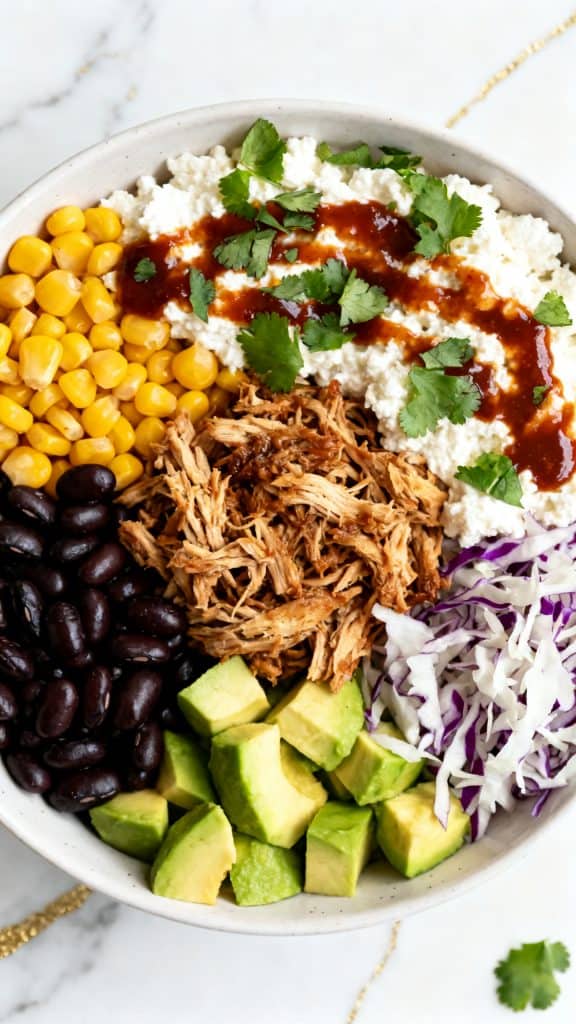 BBQ Chicken Cottage Cheese Bowl
