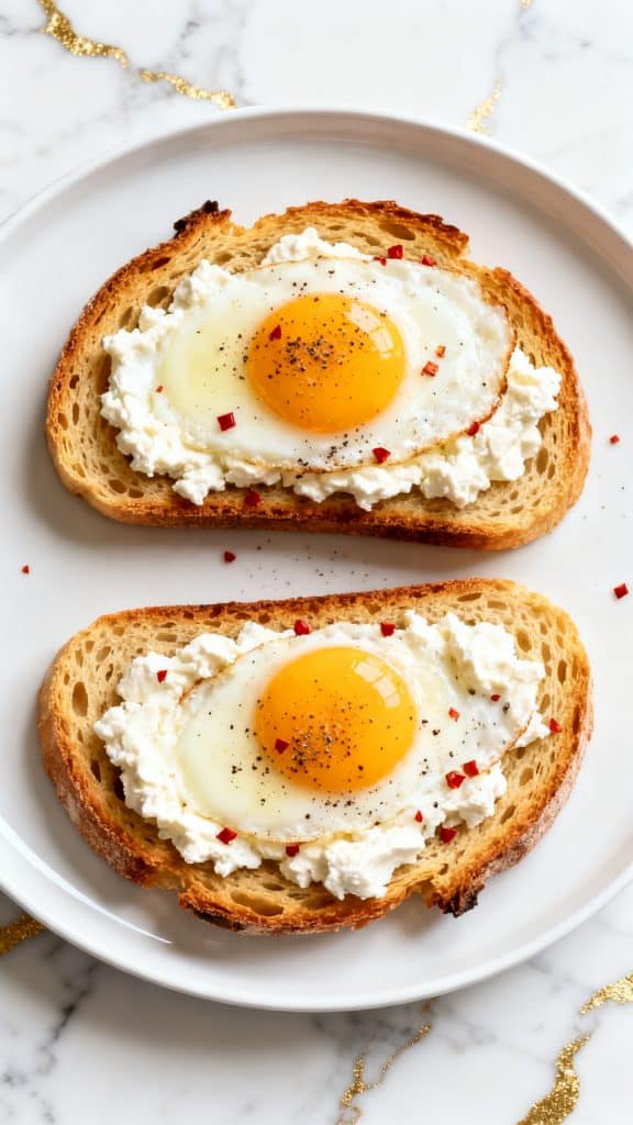 Cottage Cheese Toast with Egg