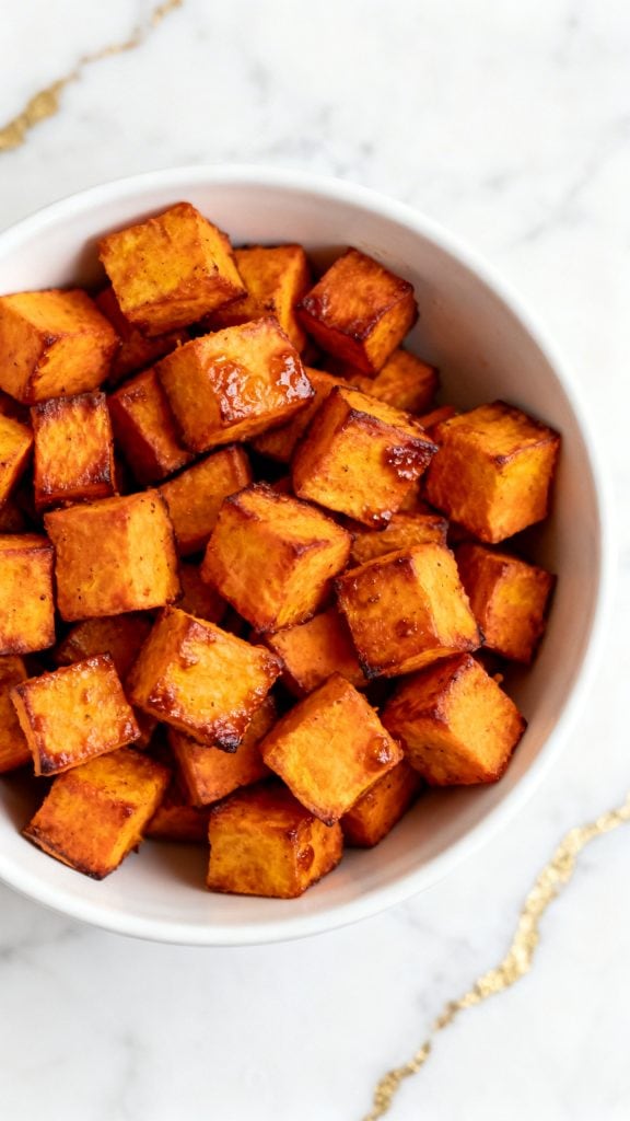 Air Fryer Roasted Sweet Potato Cubes
