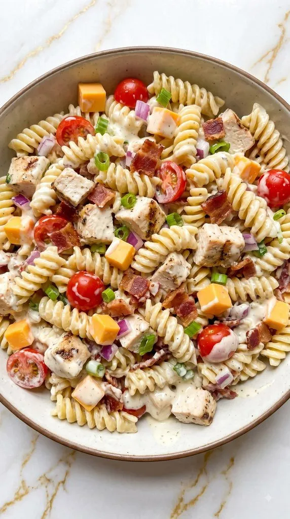 Chicken Bacon Ranch Pasta Salad
